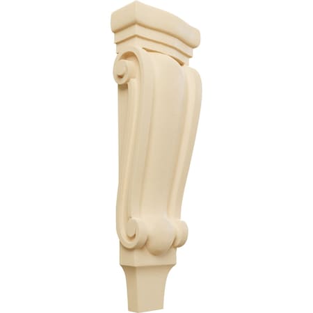 Ekena Millwork 5 1/8"W x 2 3/8"D x 15 1/2"H Medium Traditional Pilaster Wood Corbel, Maple CORW05X02X16PTMA